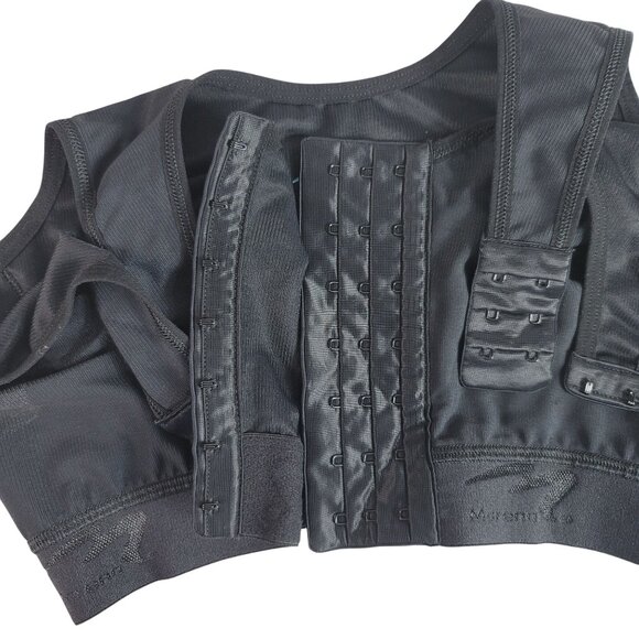 Marena Recovery Front Close Bra Black 38 D/E Wirefree Wide Straps Post Surgery - Picture 8 of 13